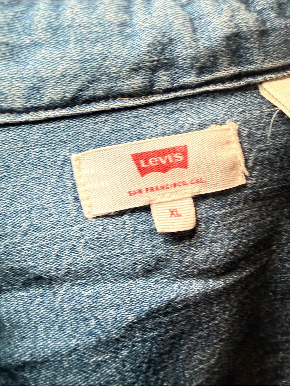 Levi’s XL Denim Western Shirt Dress Pearl Snap Long Sleeve Blue Jean